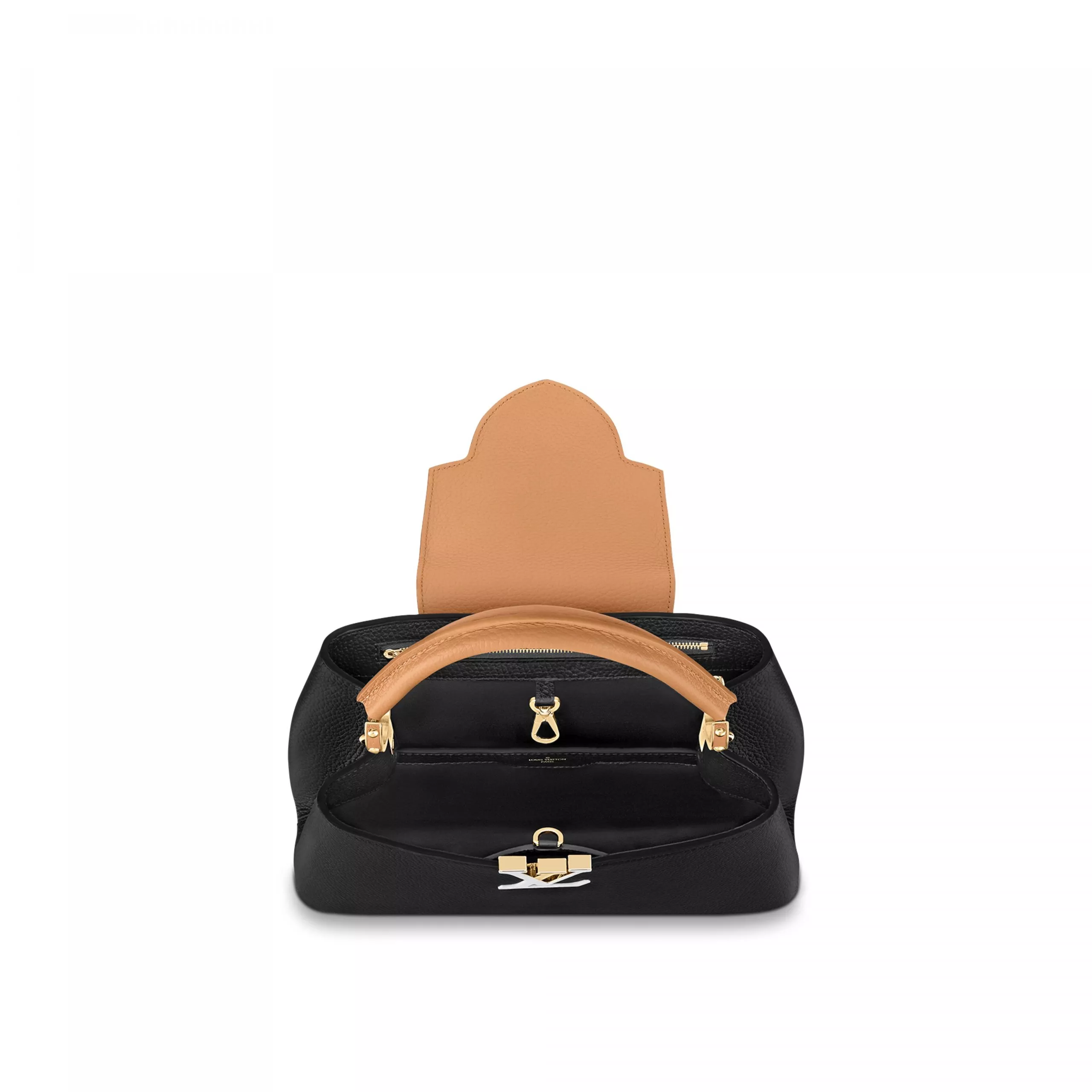 Cheap LF Louis Vuitton M59466 Capucines PM Black Gold Arizona 0118