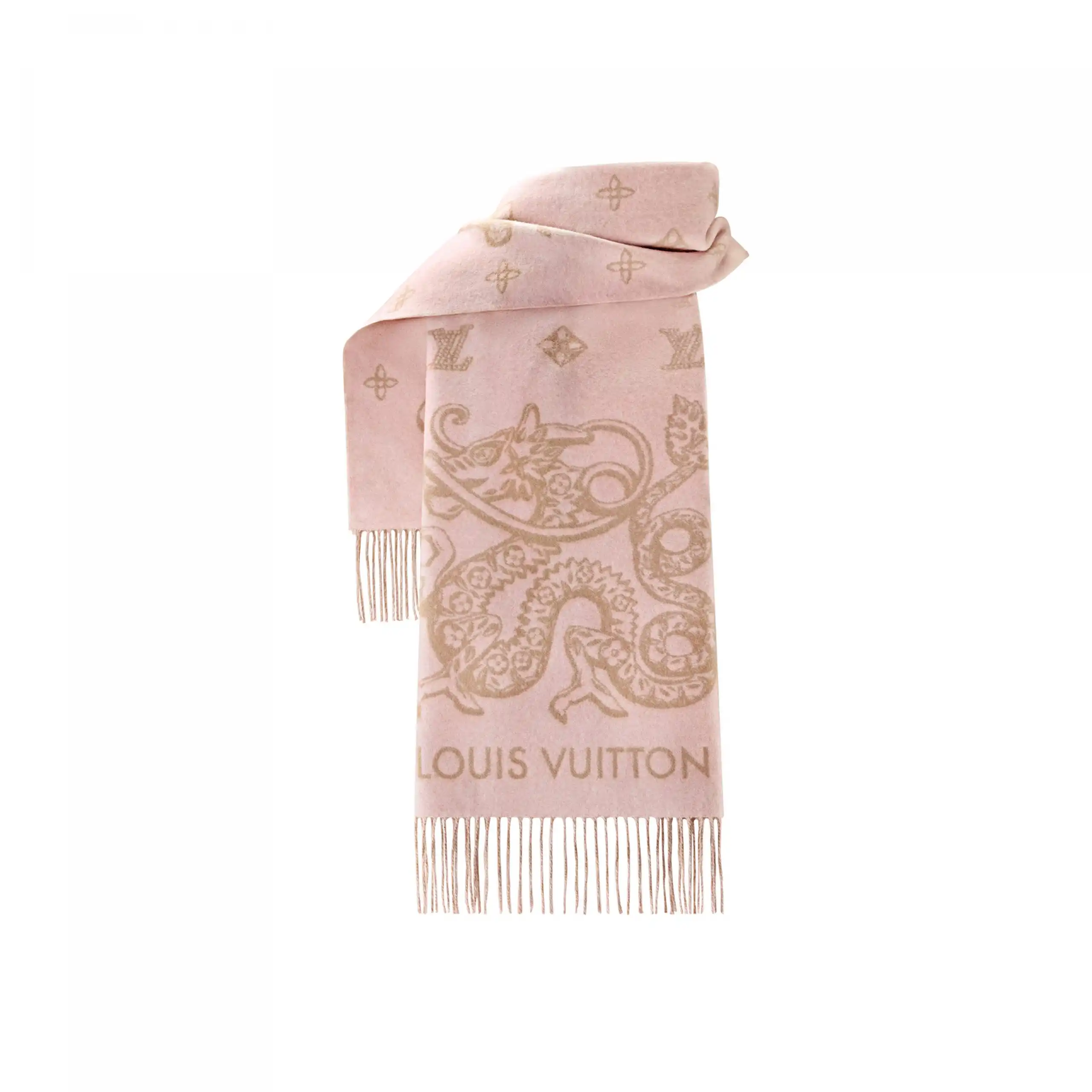 Cheap LF Louis Vuitton M79543 Pink Precious Dragon Reykjavik Scarf 0124