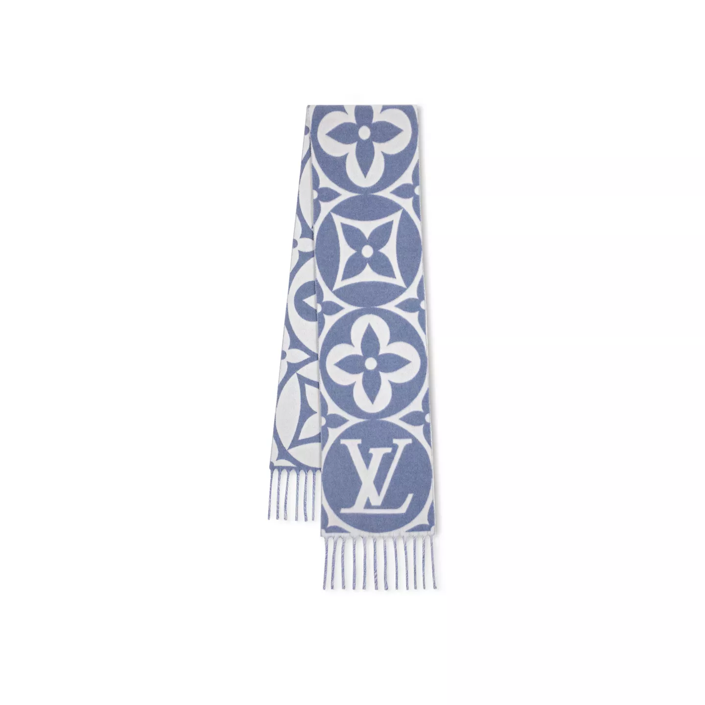 Cheap LF Louis Vuitton Blue M79214 FLIGHT MODE LV Medallion Scarf 0120