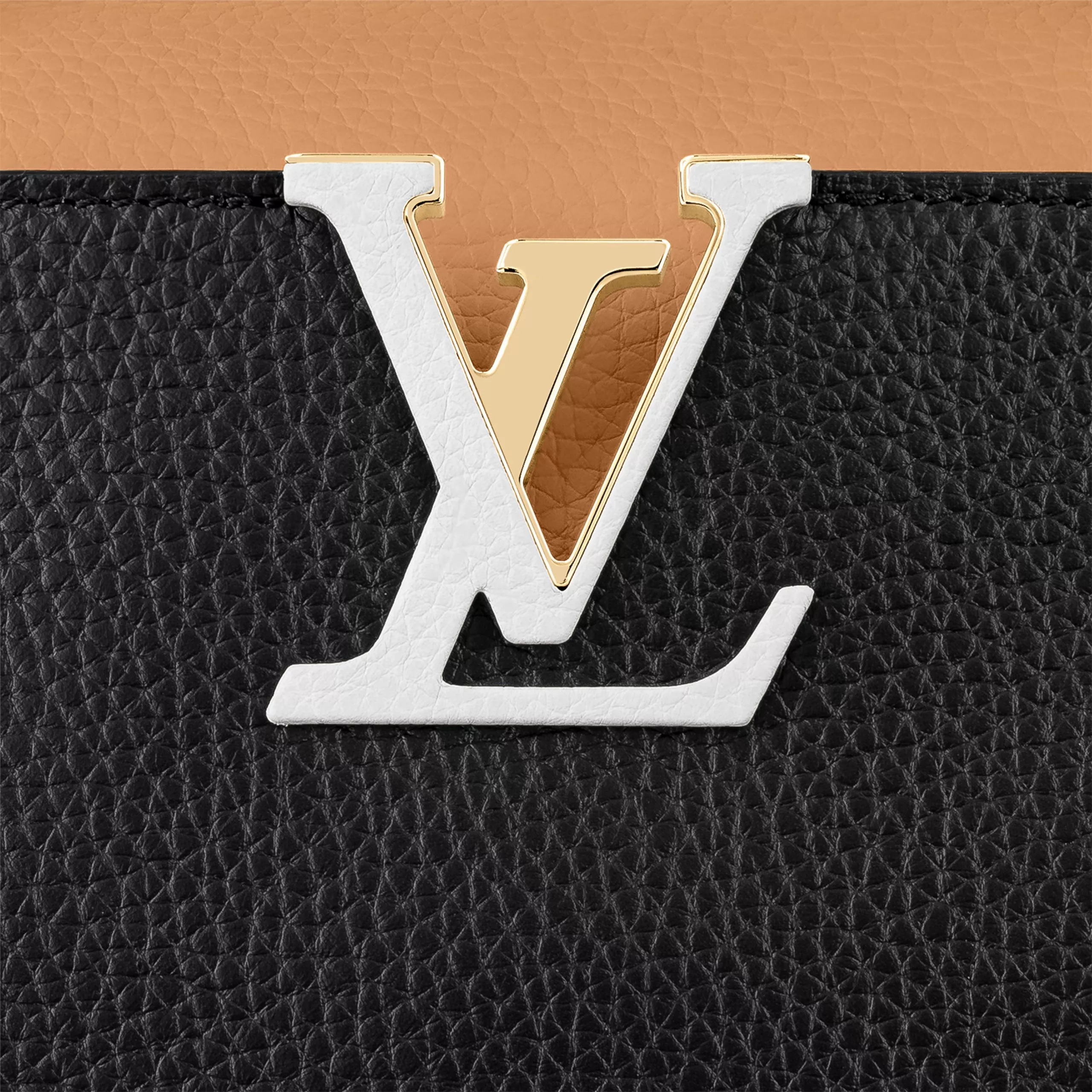 Cheap LF Louis Vuitton M59466 Capucines PM Black Gold Arizona 0118