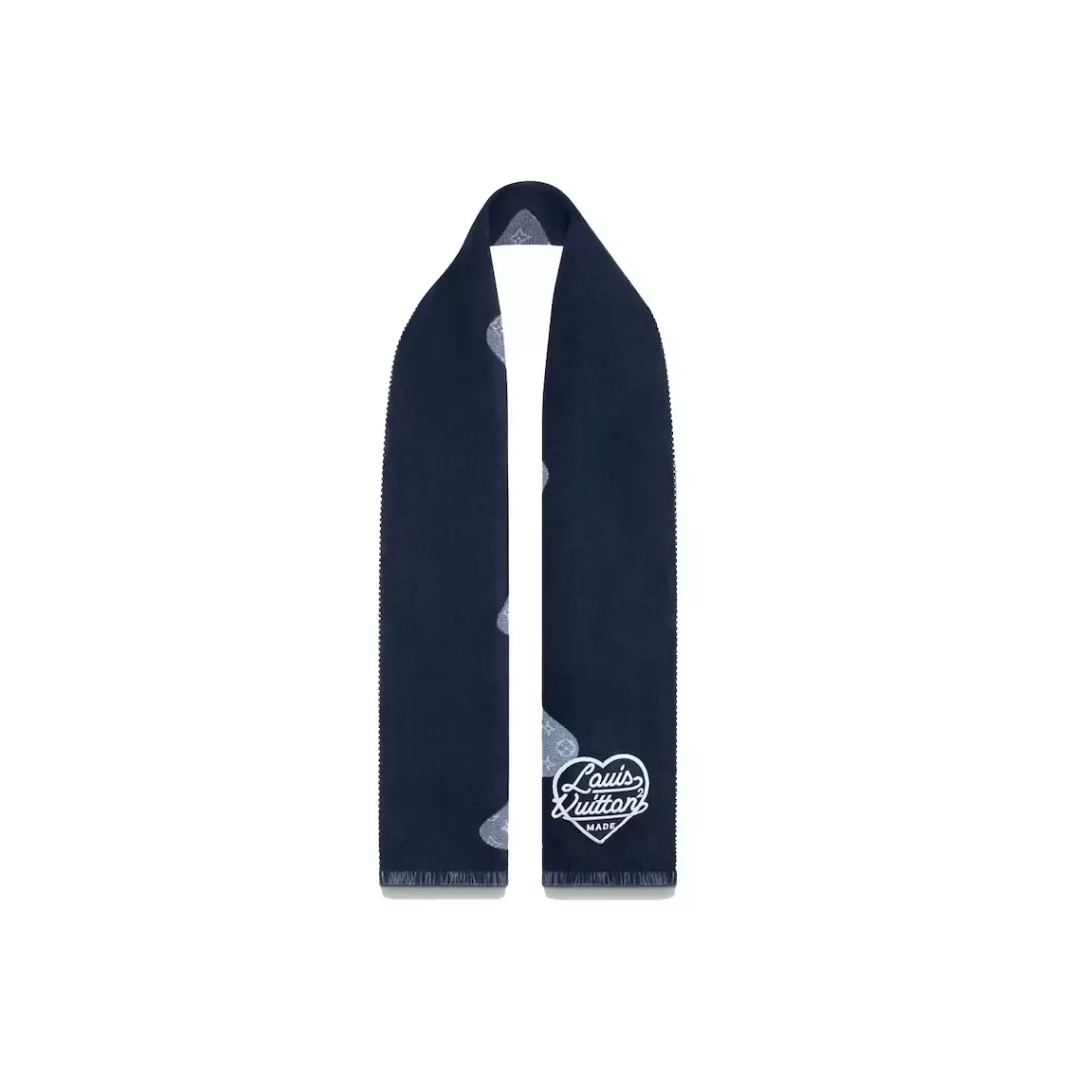 Cheap LF Louis Vuitton x Nigo MP3255 Monogram Drip Blue Scarf 0120