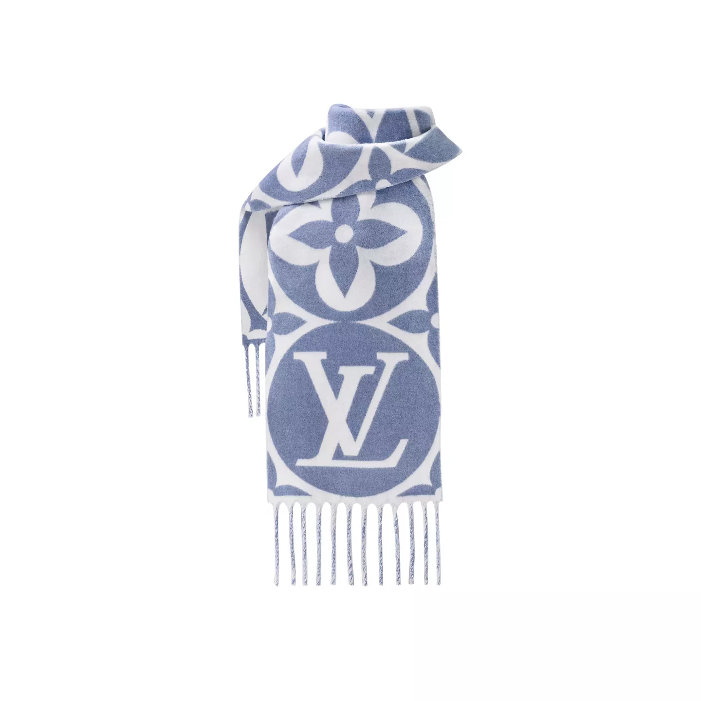 Cheap LF Louis Vuitton Blue M79214 FLIGHT MODE LV Medallion Scarf 0120