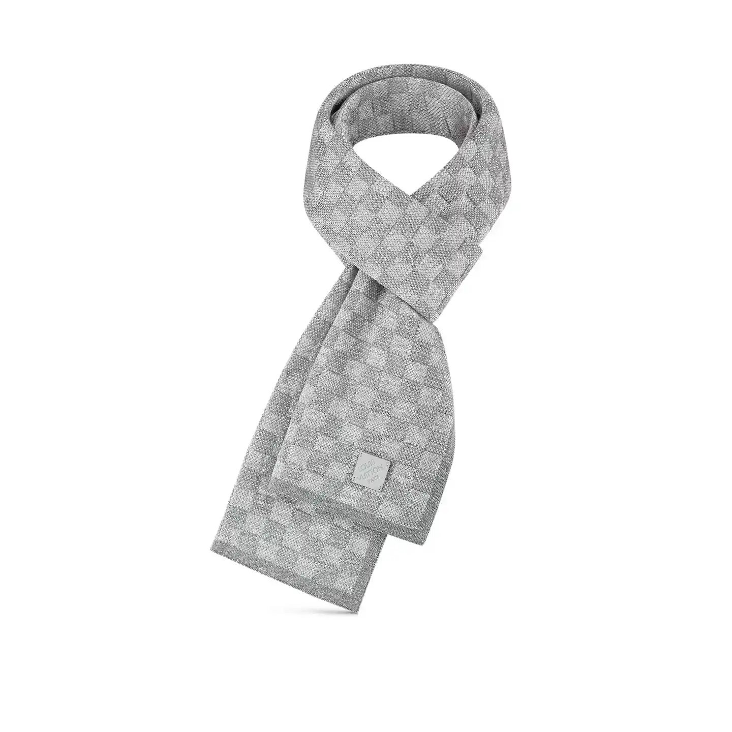 Cheap LF Louis Vuitton Light Grey M77989 Néo Petit Damier Scarf 0124