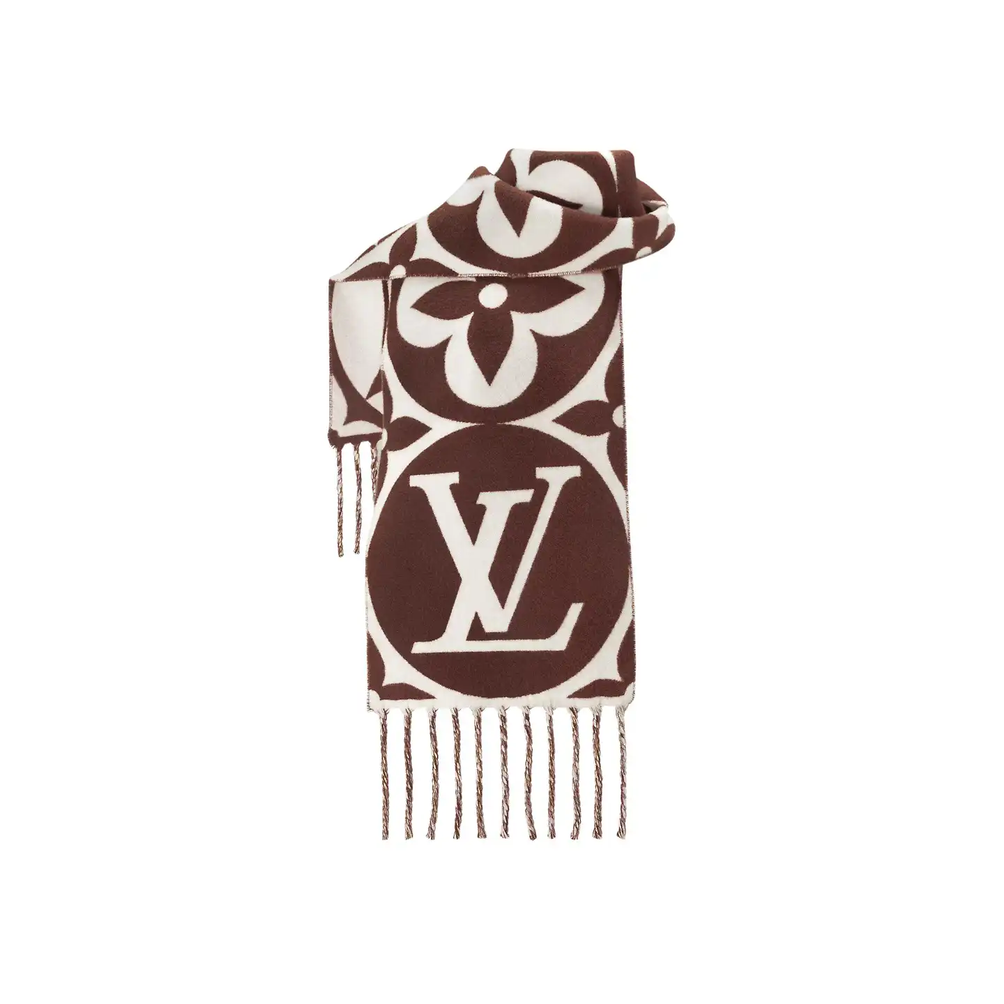 Cheap LF Louis Vuitton Brown M79215 FLIGHT MODE LV Medallion Scarf 0124