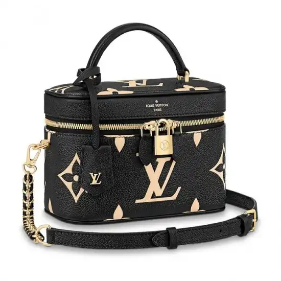 Cheap LF Louis Vuitton Vanity PM Black M45780 Creme M45599 0122