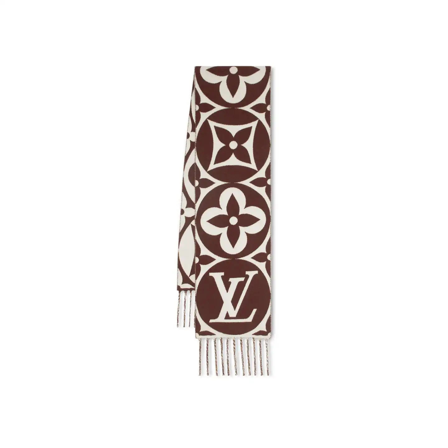 Cheap LF Louis Vuitton Brown M79215 FLIGHT MODE LV Medallion Scarf 0124