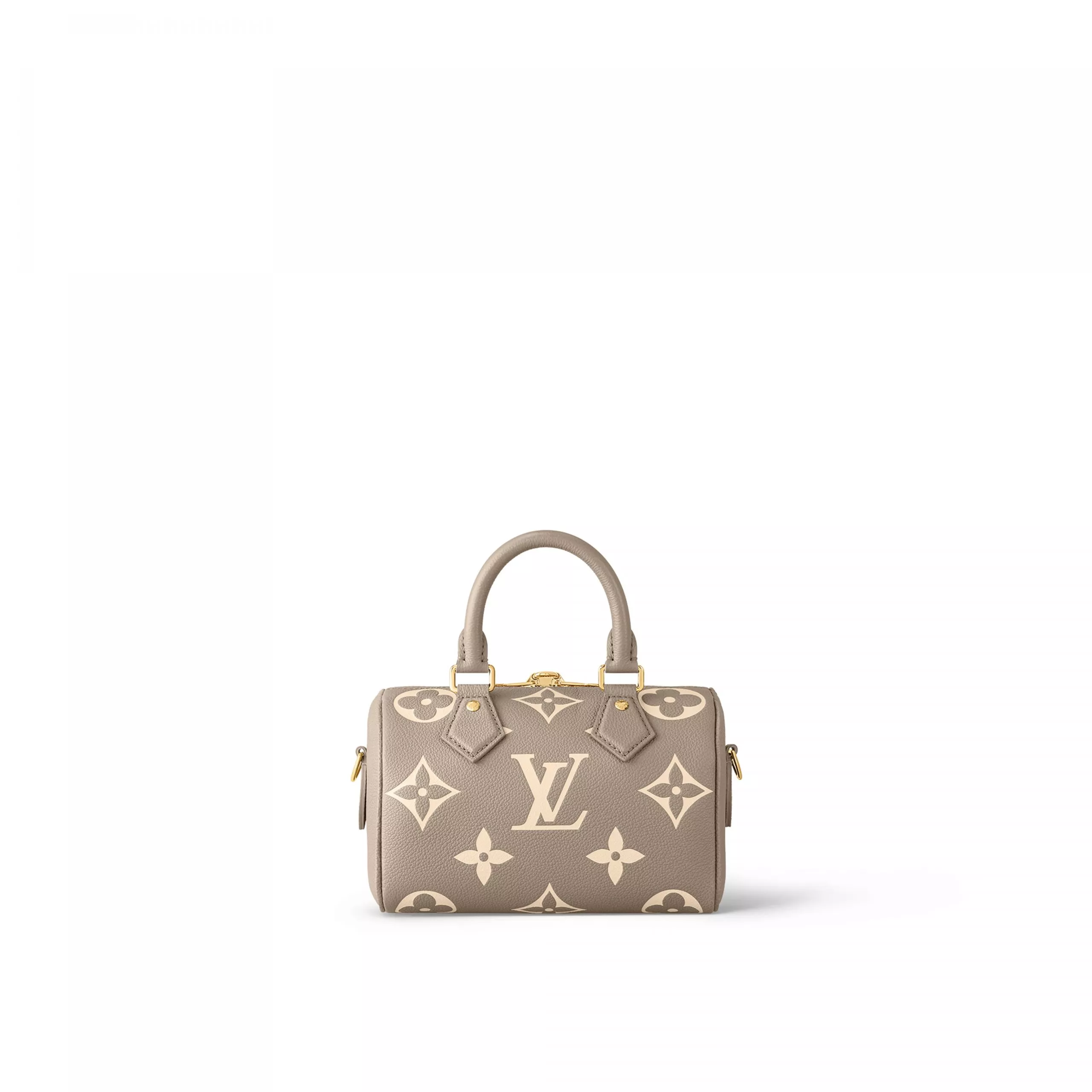 Cheap LF Louis Vuitton M46575 Speedy Bandoulière 20 Bicolor Monogram Empreinte Leather Tourterelle Gray 0116