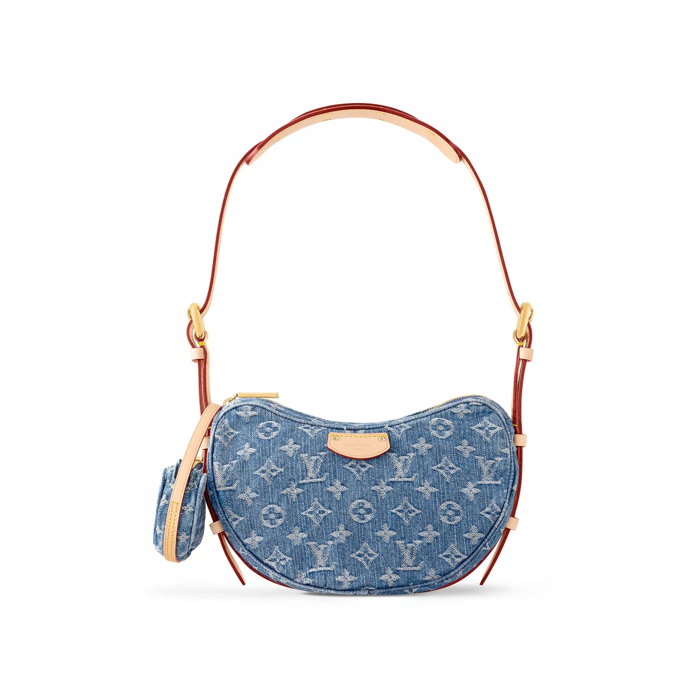 Cheap LF M46856 Denim Croissant Louis Blue Vuitton MM 0224