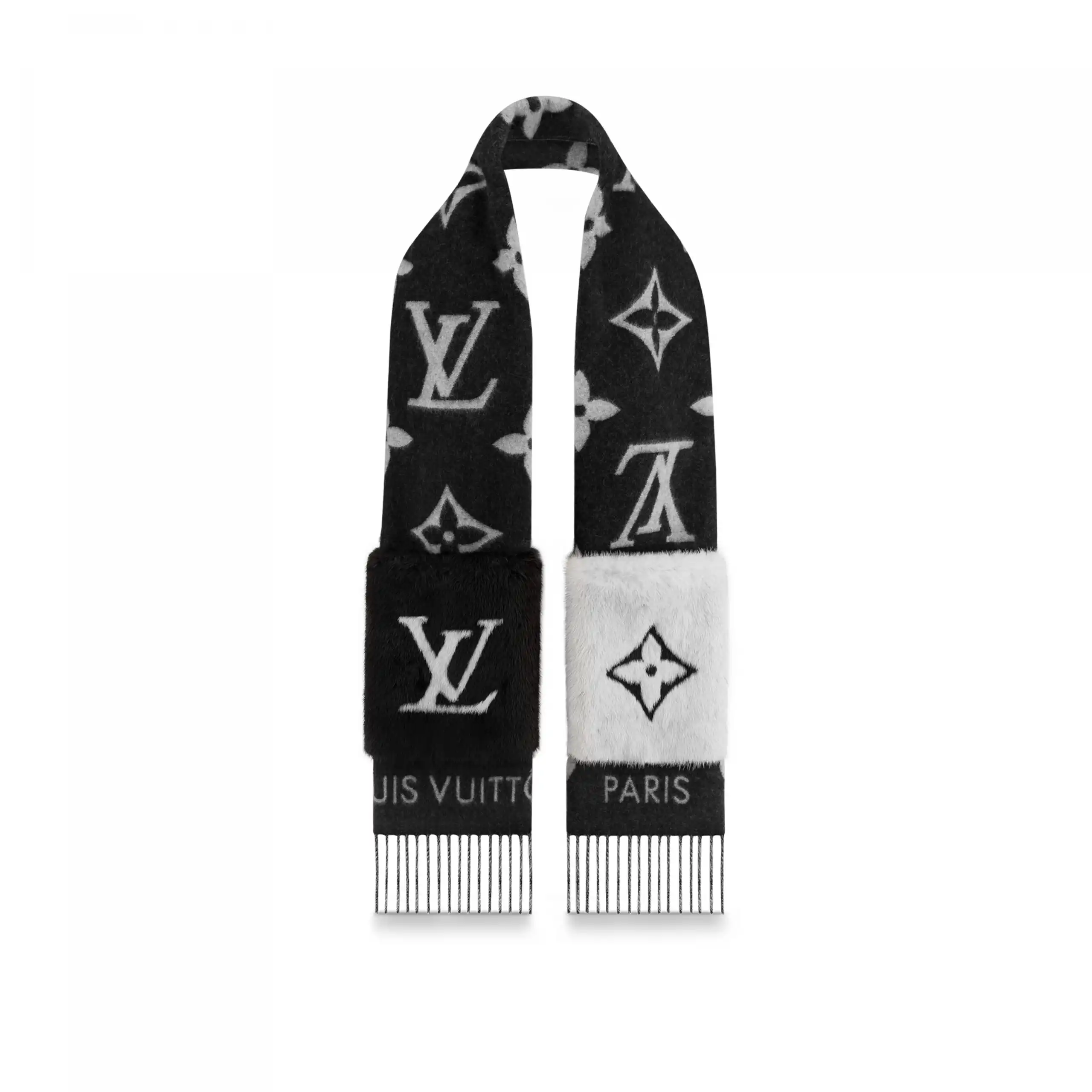 Cheap LF Louis Vuitton M74353 Cold Reykjavik Black Scarf 0201