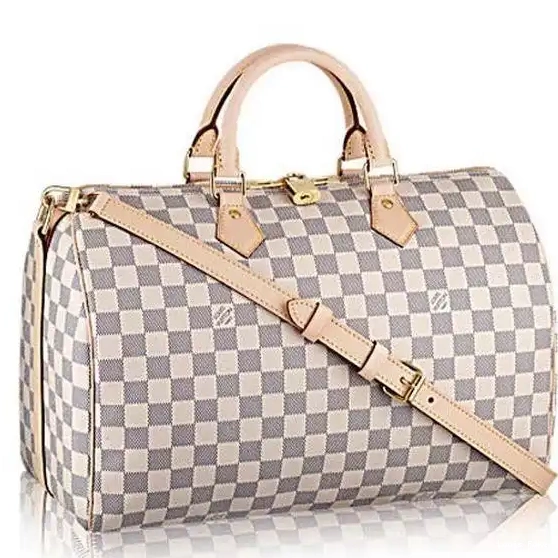 Cheap LF Louis Bandouliere Vuitton Canvas Damier N41372 Azur Speedy 35 0219