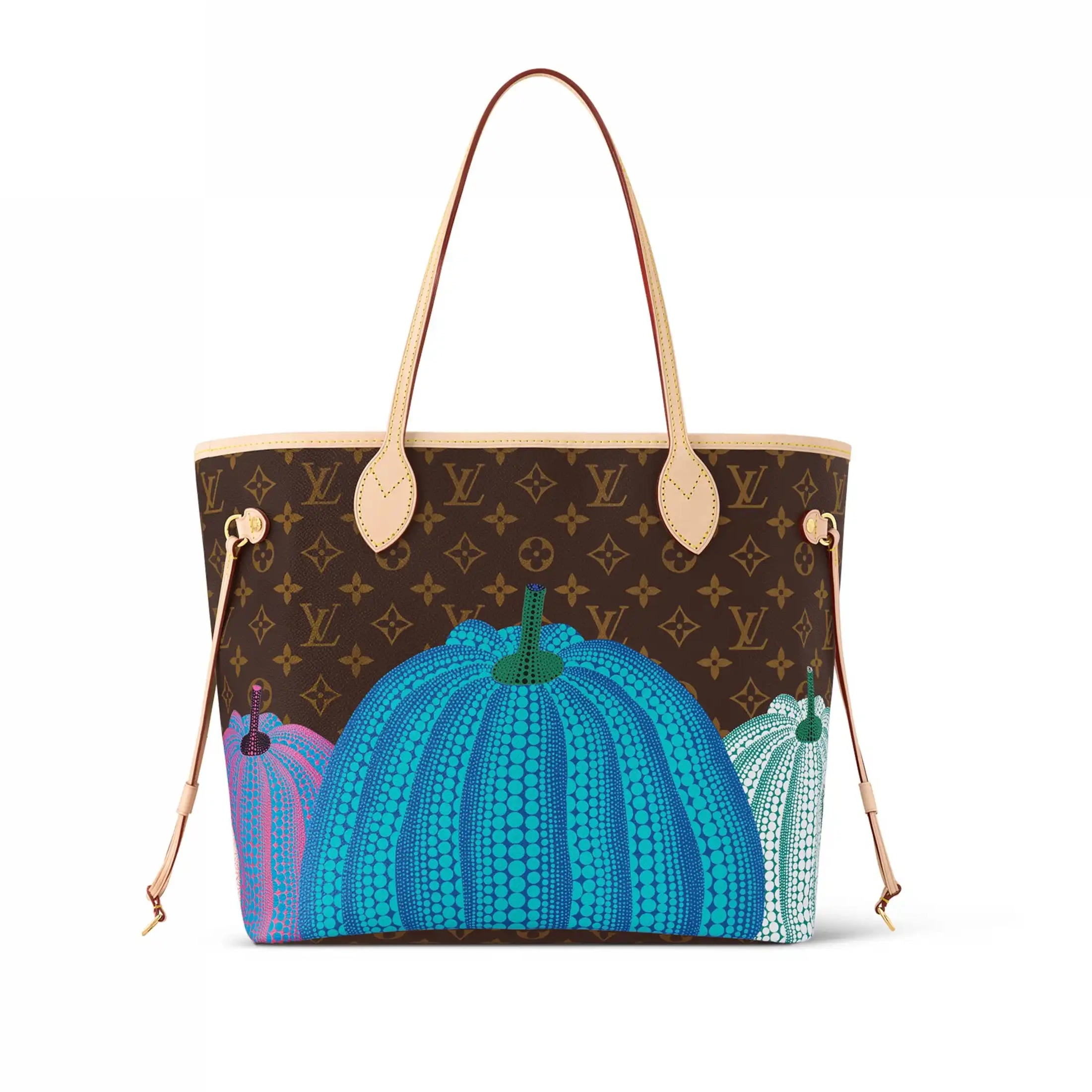 Cheap LF M46468 Vuitton Louis Neverfull MM YK LV Pumpkin x print 0220