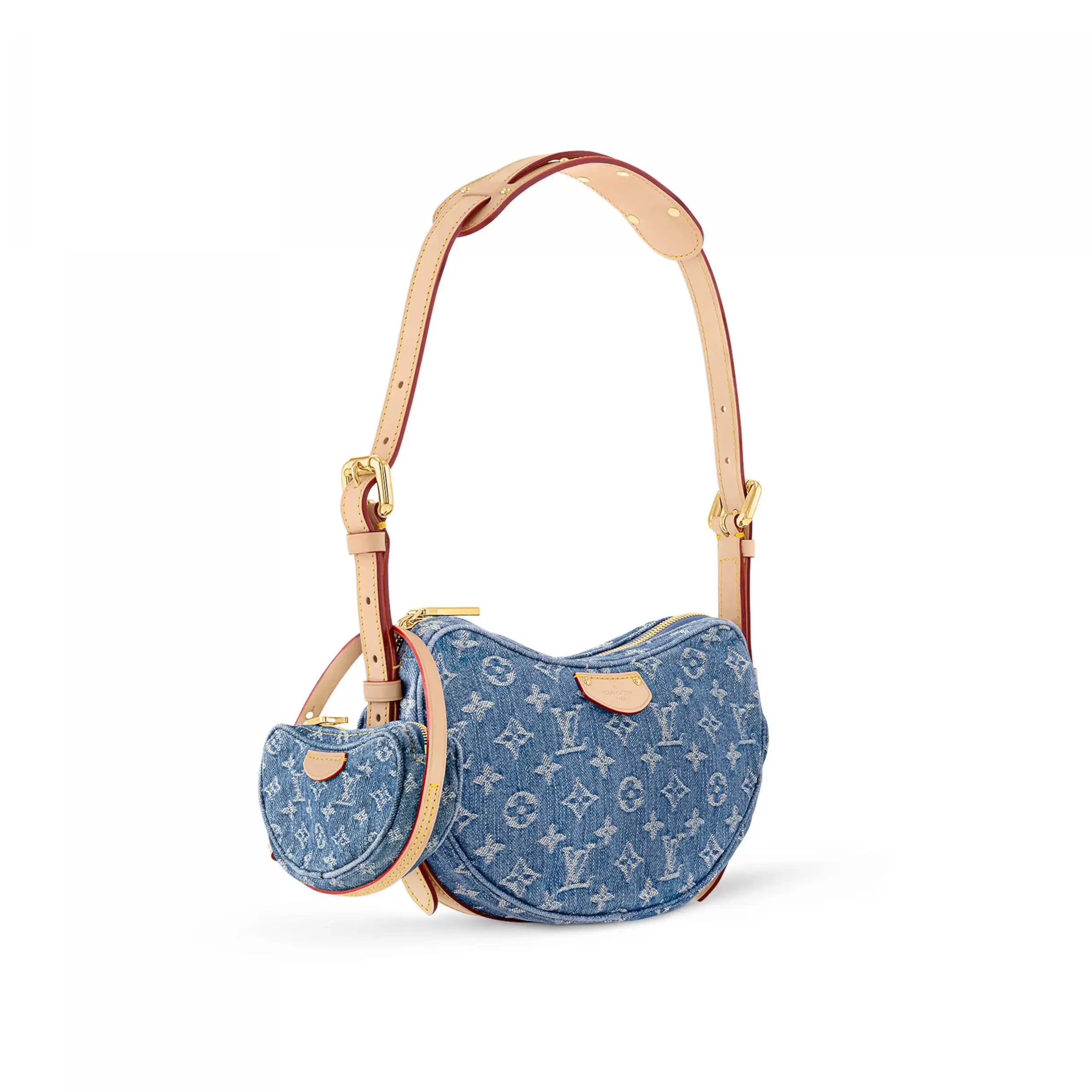 Cheap LF M46856 Denim Croissant Louis Blue Vuitton MM 0224