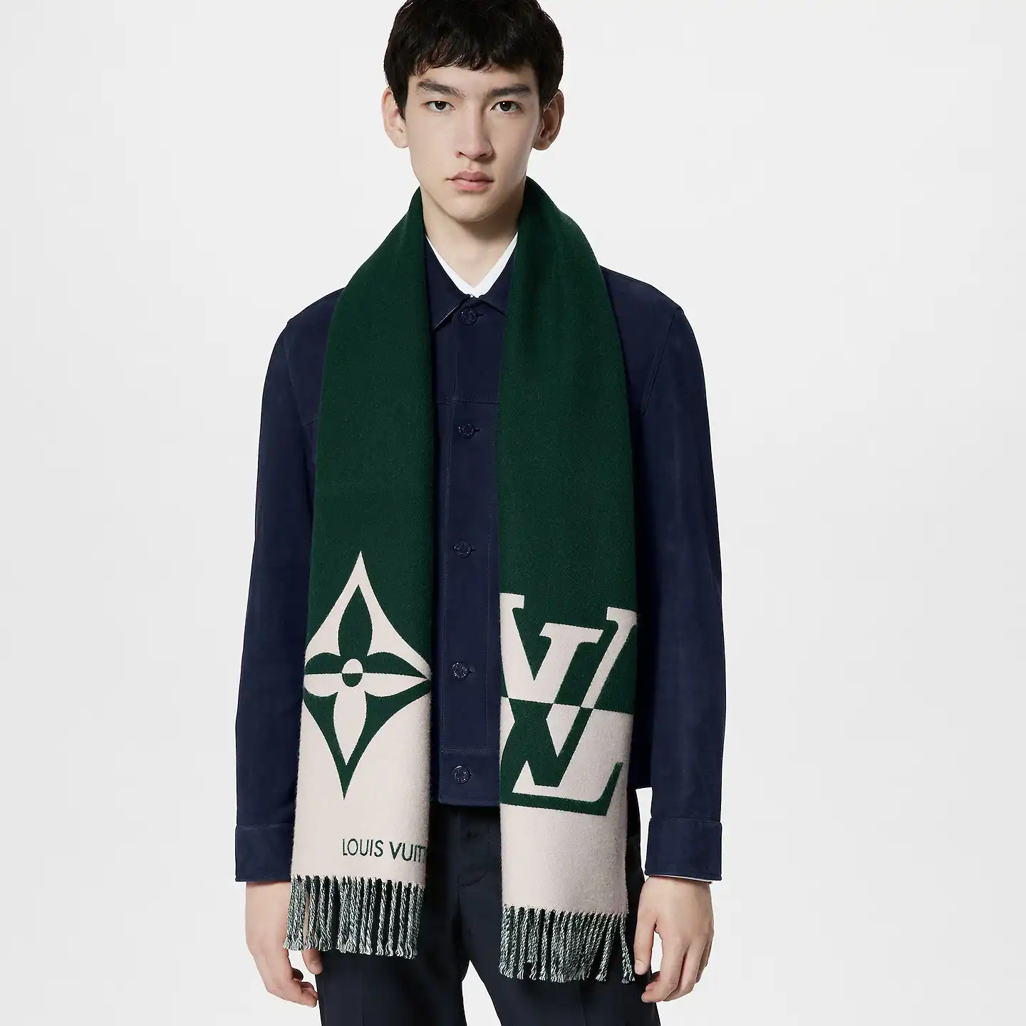 Cheap LF Louis Vuitton Dark Green M79139 Graphic Dual Scarf 0201