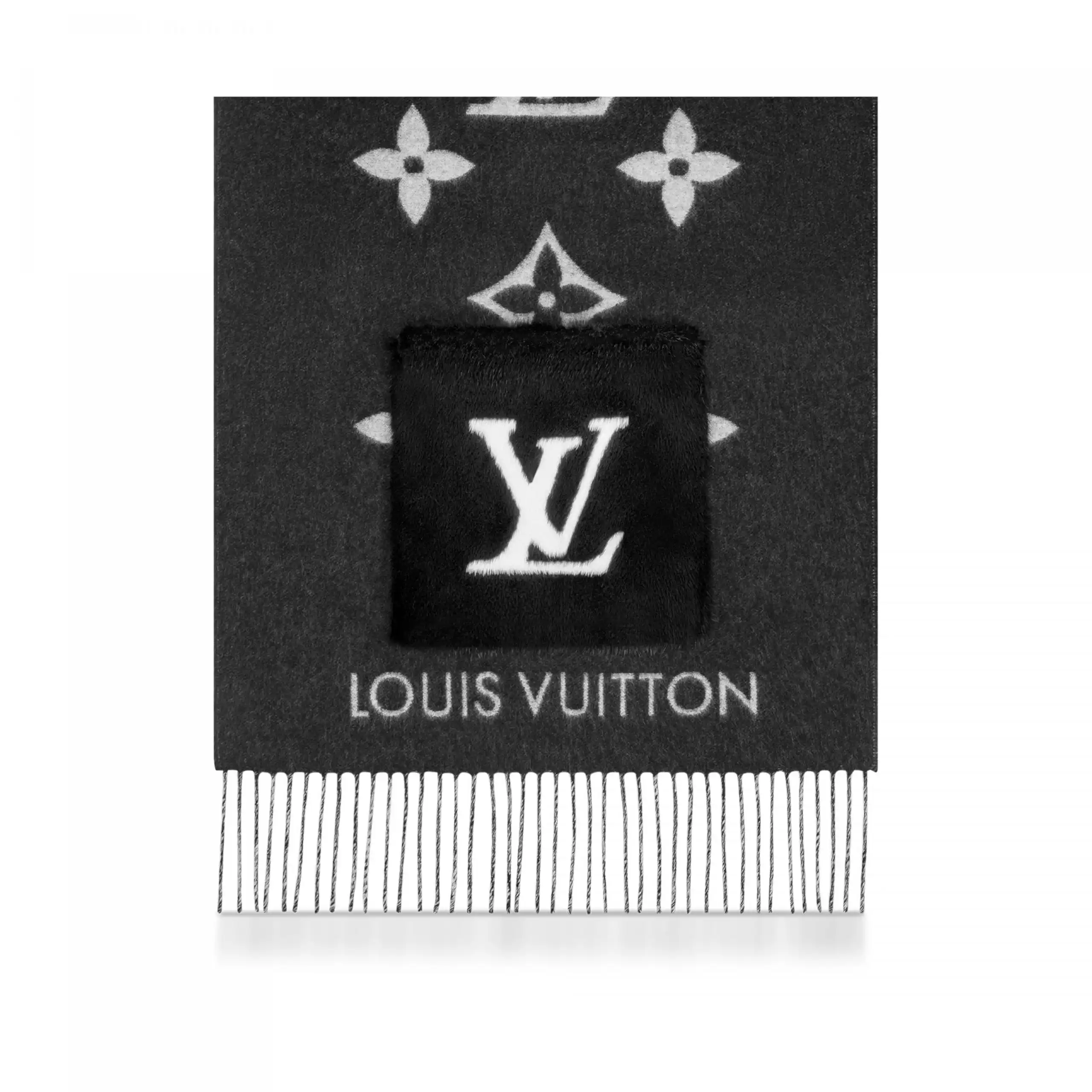 Cheap LF Louis Vuitton M74353 Cold Reykjavik Black Scarf 0201