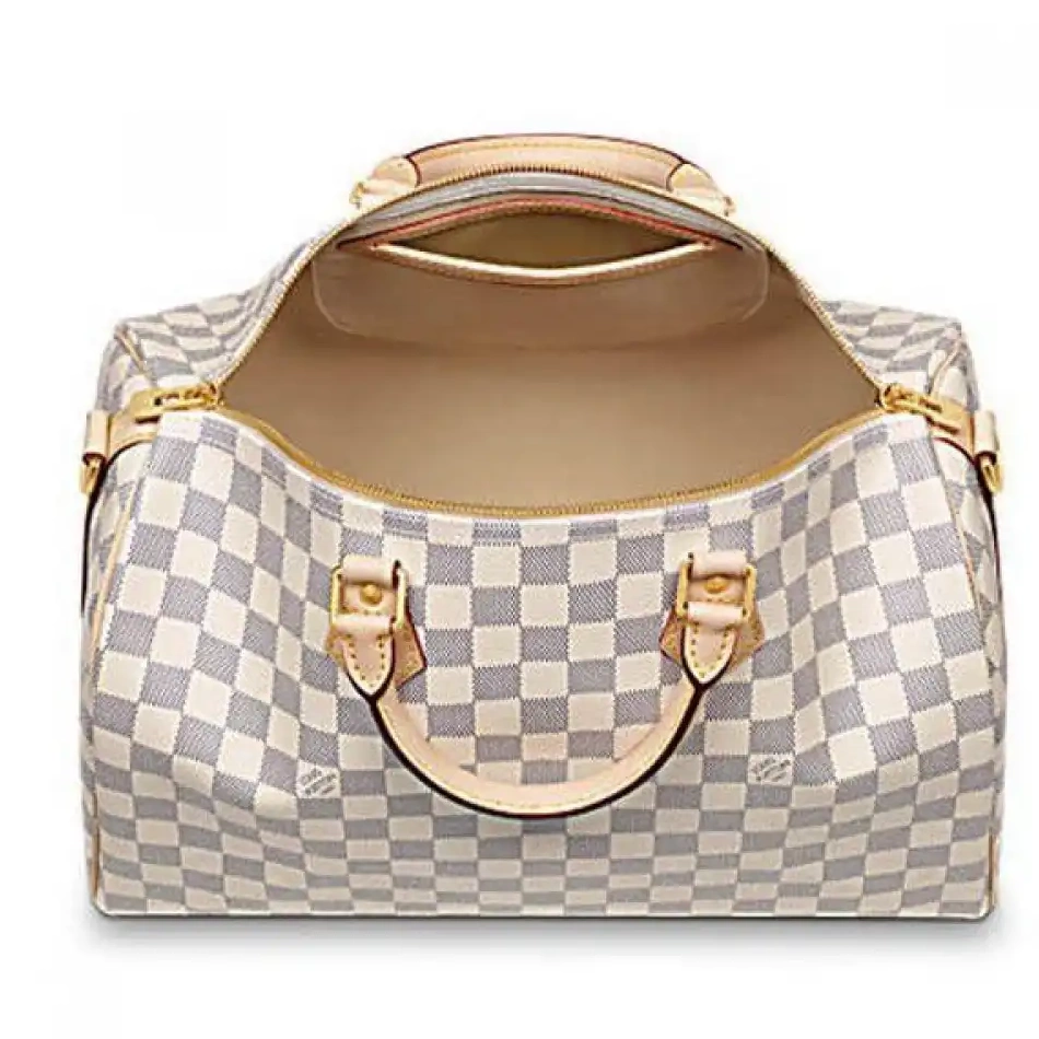 Cheap LF Louis Bandouliere Vuitton Canvas Damier N41372 Azur Speedy 35 0219