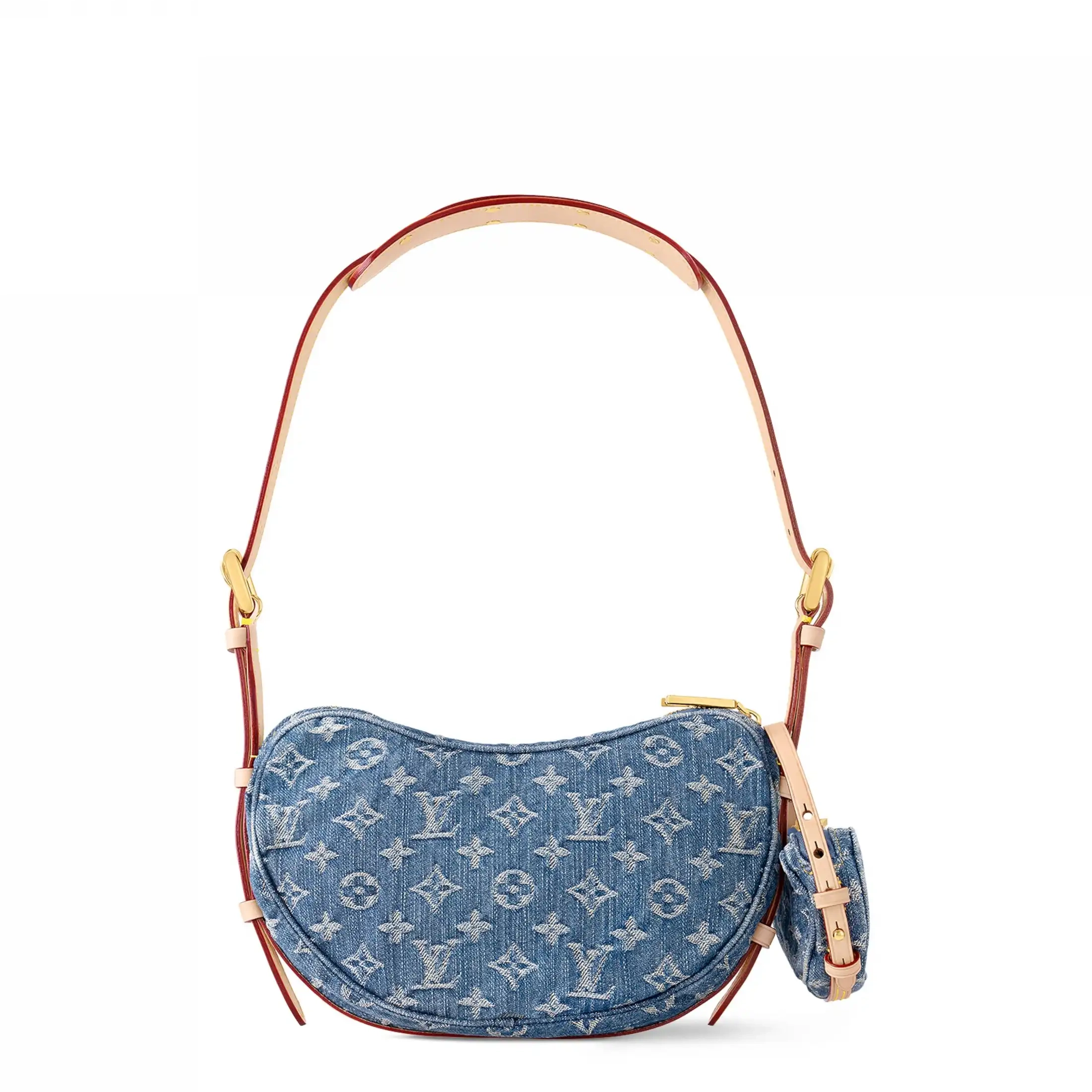 Cheap LF M46856 Denim Croissant Louis Blue Vuitton MM 0224