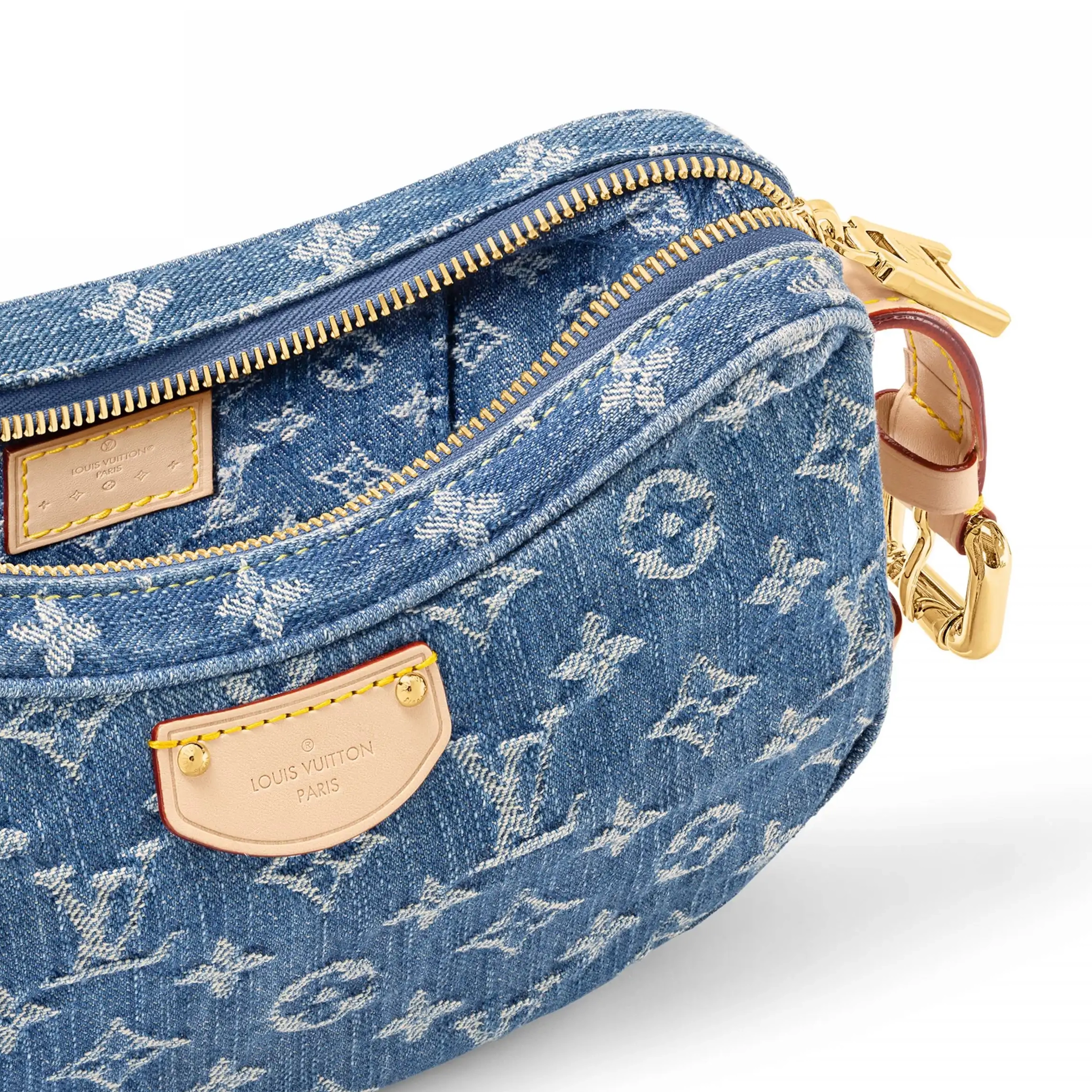 Cheap LF M46856 Denim Croissant Louis Blue Vuitton MM 0224